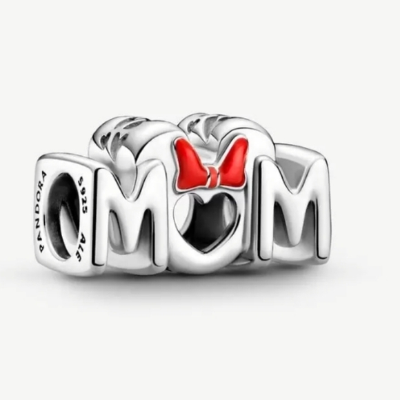 Pandora Disney Minnie Mouse Bow & Mum Charm - Picture 1 of 10